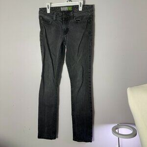 EUC Womens Aeropostale Bayla Skinny Denim Black Jeans 3 / 4 Regular 3/4